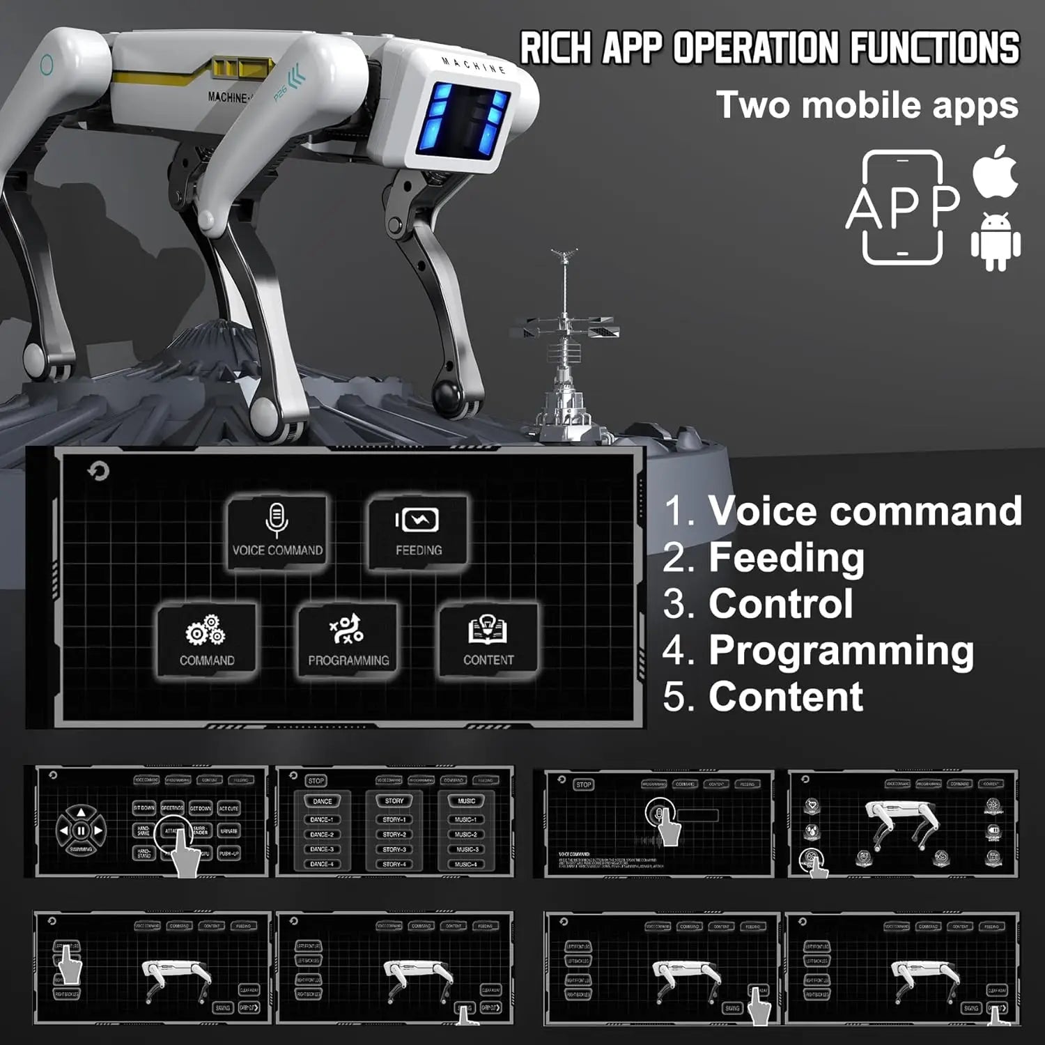 Multifunction Intelligent RC Robot Dog 
Sing Dance Programmable Interactive Bionic Smart Robot Dog Toy Gift